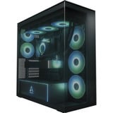 ARCTIC Xtender (Black) Midi Tower Nero, Chassis Tower Nero (opaco), Midi Tower, PC, Nero, EATX, Metallo, Vetro temperato, Gaming