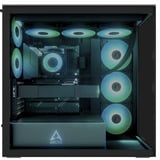 ARCTIC Xtender (Black) Midi Tower Nero, Chassis Tower Nero (opaco), Midi Tower, PC, Nero, EATX, Metallo, Vetro temperato, Gaming