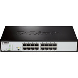 D-Link DGS-1016D/E switch di rete Non gestito Nero, Metallico, Interruttore Nero, Non gestito, Full duplex, Montaggio rack