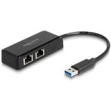 DeLOCK Adattatore USB Type-A a 2 x LAN Gigabit, Scheda di rete 