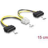 DeLOCK Cavo di alimentazione 2 x SATA 15 pin maschio a 8 pin EPS, Alimentazione elettrica multi colorata