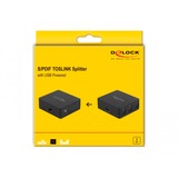 DeLOCK Splitter S/PDIF TOSLINK 1 In 3 Out, con alimentazione USB, Splitter & Switches Nero