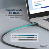 Digitus Cavo di collegamento in silicone USB 3.2 Gen 2 USB-C > USB-C Nero