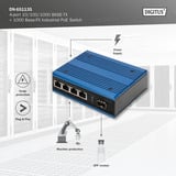 Digitus Switch PoE Gigabit 4P Ind. Non gestito 1xSFP, Interruttore 