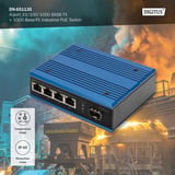 Digitus Switch PoE Gigabit 4P Ind. Non gestito 1xSFP, Interruttore 