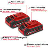 EINHELL Batteria Power-X-Change TWIN-PACK 18Volt 4,0Ah rosso/Nero