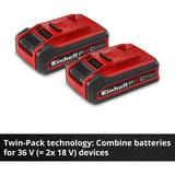 EINHELL Batteria Power-X-Change TWIN-PACK 18Volt 4,0Ah rosso/Nero
