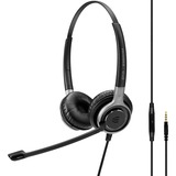 EPOS | Sennheiser | SENNHEISER IMPACT SC 665 Auricolare Cablato A Padiglione Musica e Chiamate Nero, Argento, Headset Nero, Cablato, Musica e Chiamate, 50 - 18000 Hz, 95 g, Auricolare, Nero, Argento