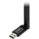 Inter-Tech DMG-19 WLAN 650 Mbit/s, Adattatore Wi-Fi Wireless, USB, WLAN, 650 Mbit/s, Nero