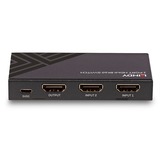 Lindy 38337 conmutador de vídeo HDMI, Switch HDMI Nero, HDMI, Micro-USB, Metallo, Nero, 60 Hz, 48 Gbit/s