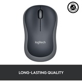 Logitech M185 mouse Ambidestro RF Wireless Ottico 1000 DPI grigio, Ambidestro, Ottico, RF Wireless, 1000 DPI, Grigio, Vendita al dettaglio