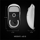 Logitech Pro X Superlight mouse Mano destra RF Wireless 25600 DPI bianco, Mano destra, RF Wireless, 25600 DPI, 1 ms, Bianco