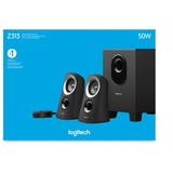 Logitech Z313 25 W Nero 2.1 canali, Altoparlante PC Nero/Argento, 2.1 canali, 25 W, PC, Nero, 50 W, Cablato, Vendita al dettaglio