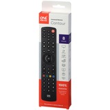 One for all Contour 8 telecomando Cavo, DTT, DVD/Blu-ray, Console da gioco, Sistema Home cinema, IPTV, SAT, TNT, TV, VCR Pulsanti Nero, Cavo, DTT, DVD/Blu-ray, Console da gioco, Sistema Home cinema, IPTV, SAT, TNT, TV, VCR, Pulsanti, Nero