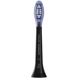 Philips Confezione da 4 testine standard per spazzolino sonico, Testina Nero, 4 pz, Nero, Morbido, Gomma