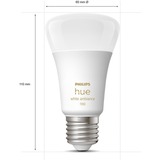 Philips Hue A60 - lampadina connessa E27 - 1100 (confezione da 2), Lampada a LED Philips Hue White ambiance A60 - lampadina connessa E27 - 1100 (confezione da 2), Lampadina intelligente, Bluetooth, Bianco, LED integrato, E27, A60