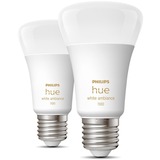 Philips Hue Philips Hue White Ambiance 2 Lampadine Smart E27 75 W Philips Hue White ambiance 2 Lampadine Smart E27 75 W, Lampadina intelligente, Bianco, Bluetooth/Zigbee, LED integrato, E27, Illuminazione fredda, Bianco caldo