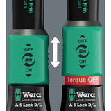 Wera Chiave dinamometrica con quadrato passante Click-Torque Lock A 5 R/L Nero/Verde