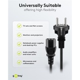 goobay Cavo di collegamento per apparecchiature C13 > Spina con messa a terra Nero