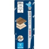 Bosch 2 608 900 553 lama per sega a gattuccio, sega a traforo e sega universale Lama per seghetto alternativo Acciaio al carbonio (HCS) 100 pz Lama per seghetto alternativo, Legno non abrasivo, Legno dolce, Legno, Acciaio al carbonio (HCS), Grigio, 2,2 mm, 5 cm