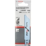 Bosch S 522 EF Lama per seghetto alternativo Bimetallo 5 pz, Lama per sega Lama per seghetto alternativo, Metallo, Bimetallo, Grigio, 1,4 mm, 10 cm
