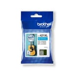 Brother LC-421XLC cartuccia d'inchiostro 1 pz Originale Resa elevata (XL) Ciano Resa elevata (XL), Ciano, 1 pz, 500 pagine, Confezione singola