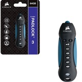 Corsair Flash Padlock 3 256 GB, Chiavetta USB Nero/Blu