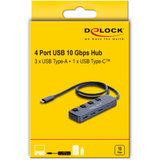 DeLOCK 64384, Hub USB grigio