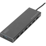 Digitus Digitus DA-70241-1 hub di interfaccia USB 3.0 7 porte, USB 3.2 Gen 1 (3.1 Gen 1) Type-A, USB 3.2 Gen 1 (3.1 Gen 1) Type-A, 5000 Mbit/s, Grigio, Alluminio, 1 m