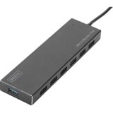 Digitus Digitus DA-70241-1 hub di interfaccia USB 3.0, Hub USB 7 porte, USB 3.2 Gen 1 (3.1 Gen 1) Type-A, USB 3.2 Gen 1 (3.1 Gen 1) Type-A, 5000 Mbit/s, Grigio, Alluminio, 1 m