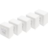 Digitus Presa dati CAT.6A, da parete, schermata, 2x RJ-45 LSA, Scatola di giunzione bianco