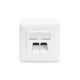 Digitus Presa dati CAT.6A, da parete, schermata, 2x RJ-45 LSA, Scatola di giunzione bianco