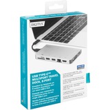 Digitus Stazione di ricarica da viaggio a 8 porte, USB Type-C™ argento, USB Type-C™, Cablato, USB 3.2 Gen 2 (3.1 Gen 2) Type-C, 100 W, USB tipo-C, 10,100,1000 Mbit/s, Argento