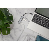 Digitus USB-C 4 porte 2x USB A + 2x USB-C, Hub USB argento