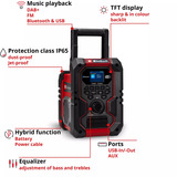 EINHELL TE-CR 18 Li DAB+/FM/BT - Solo, Radio sito lavoro rosso/Nero