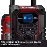 EINHELL TE-CR 18 Li DAB+/FM/BT - Solo, Radio sito lavoro rosso/Nero