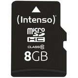 Intenso 8GB MicroSDHC Classe 10, Scheda di memoria 8 GB, MicroSDHC, Classe 10, 25 MB/s, Resistente agli urti, A prova di temperatura, Resistente all’acqua, A prova di raggi X, Nero