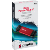 Kingston Dual Portable 1 TB, Disco a stato solido rosso/Nero