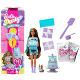 Mattel Barbie Party Unboxed Serie Compleanno Animale Domestico - vestito blu, Bambola 