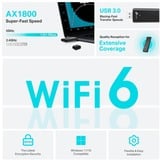 TP-Link Archer TX20U WLAN 1201 Mbit/s, Adattatore Wi-Fi Cablato, USB, WLAN, Wi-Fi 6 (802.11ax), 1201 Mbit/s, Nero