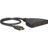 goobay Selettore HDMI 3 a 1 (4K @ 60Hz), Switch HDMI Nero