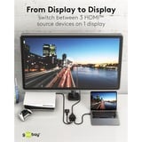 goobay Selettore HDMI 3 a 1 (4K @ 60Hz), Switch HDMI Nero