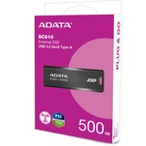 ADATA SC610 500 GB USB tipo A 3.2 Gen 2 (3.1 Gen 2) Nero, Disco a stato solido Nero, 500 GB, USB tipo A, 3.2 Gen 2 (3.1 Gen 2), 550 MB/s, 10 Gbit/s, Nero