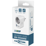 Ansmann Caricatore USB Home Socket HS330 / 3A/30W/ 3 Porte, Caricabatterie bianco