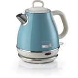 Ariete 2868 Bollitore Elettrico Vintage 1 Litro - Infusi, Tè e Tisane - Autospegnimento - Acciaio Inox - 1 Litro - 1600 Watt - Celeste celeste, Tè e Tisane - Autospegnimento - Acciaio Inox - 1 Litro - 1600 Watt - Celeste, 1 L, 1630 W, Azzurro, Metallo, Senza filo, Filtro