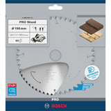Bosch 2 608 837 711 lama circolare 19 cm 1 pz, Lama per sega In legno duro, Legno dolce, 19 cm, 3 cm, 1,1 mm, 7900 Giri/min, 1,6 mm