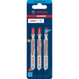 Bosch 2 608 900 565 lama per sega a gattuccio, sega a traforo e sega universale Lama per seghetto alternativo Carburo 3 pz Lama per seghetto alternativo, Pannello in fibra, Plastica, Carburo, Blu, 2,2 mm, 2 cm