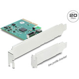 DeLOCK Scheda PCI-E x4 > 1x USB interno 20 Gbps Tipo E Key-A Profilo basso, Scheda di interfaccia 