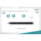 Digitus DN-95427, Ciabatta Nero/alluminio