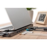 Digitus Docking station universale da 14", USB Type-C™ Nero, USB Type-C™, Cablato, USB 3.2 Gen 1 (3.1 Gen 1) Type-C, 100 W, 1000 Mbit/s, Nero, MMC, MicroSD (TransFlash), SDHC